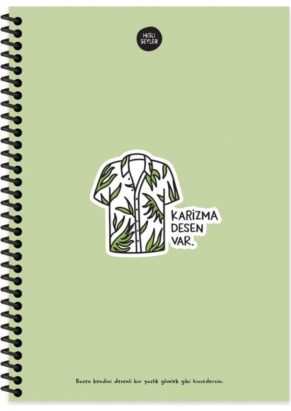 Hisli Şeyler 17X24 100 Yp Kareli Spiralli Sert Kapak Defter -Karizma