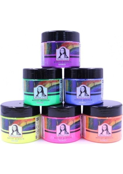 Monalisa 6x125ml Artist Akrilik Boya Set - Neon Renkler