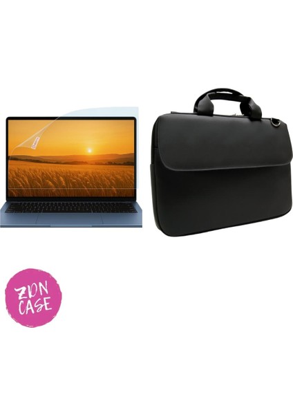 Macbook pro 16" (M3 Pro) Darbe Dayanıklı Omuz Askılı Laptop Çantası ve Ekran Koruyucu