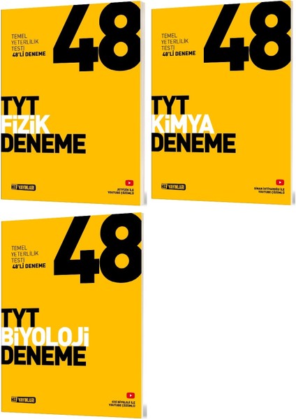 Hız Yayınları Tyt Fizik + Kimya + Biyoloji Deneme Seti 3 Kitap