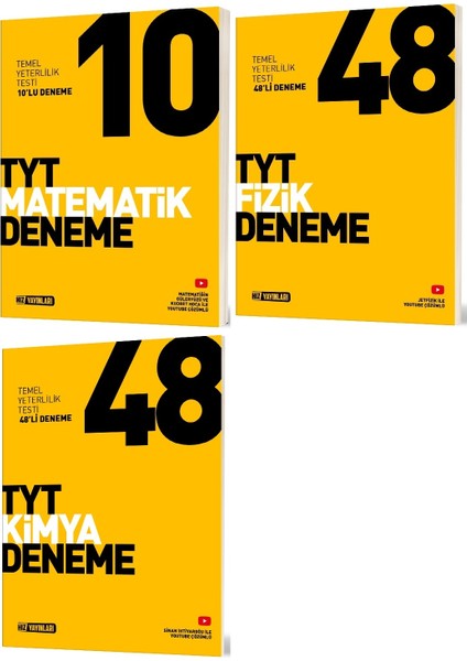 Hız Yayınları Tyt Matematik + Fizik + Kimya Deneme Seti 3 Kitap
