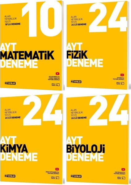 Hız Yayınları Ayt Matematik + Fizik + Kimya + Biyoloji Deneme Seti 4 Kitap