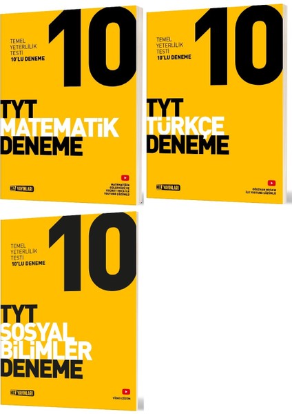 Hız Yayınları Tyt Matematik + Türkçe + Sosyal Deneme Seti 3 Kitap