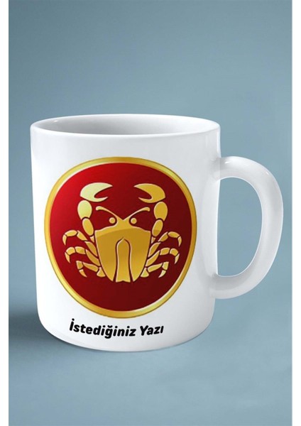 Yengeç Burcu Baskılı Kupa Bardak Çift Taraflı Baskı Kişiye Özel Model 3 fiyatları