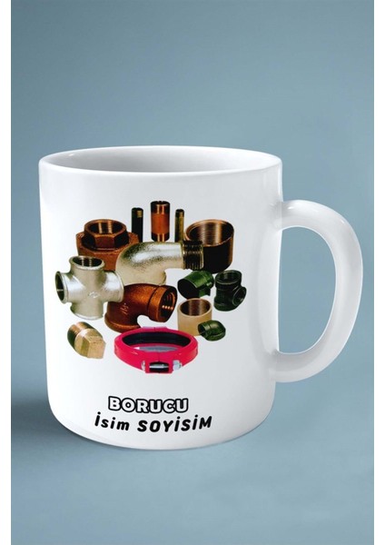 Borucu Baskılı Kupa Bardak Çift Taraflı Baskı Kişiye Özel Model 6