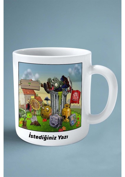 Plant Zombies Oyun Baskılı Kupa Bardak Çift Taraflı Baskı Kişiye Özel Model 4 fiyatları