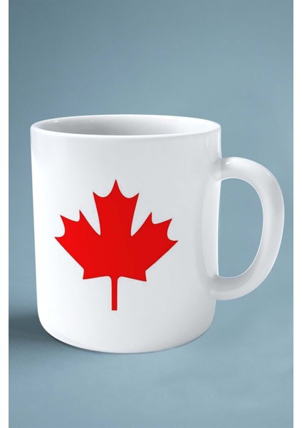 Kanada Canada Bayrak Baskılı Kupa Bardak Çift Taraflı Kişiye Özel Model 1