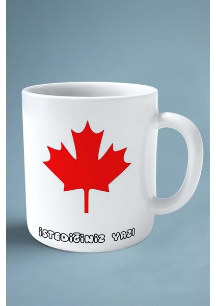 Kanada Canada Bayrak Baskılı Kupa Bardak Çift Taraflı Kişiye Özel Model 1 fiyatları