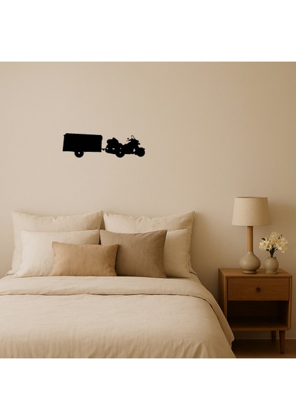 Retro Motorcu Mdf Dekoratif Tablo - PHN5478-9449