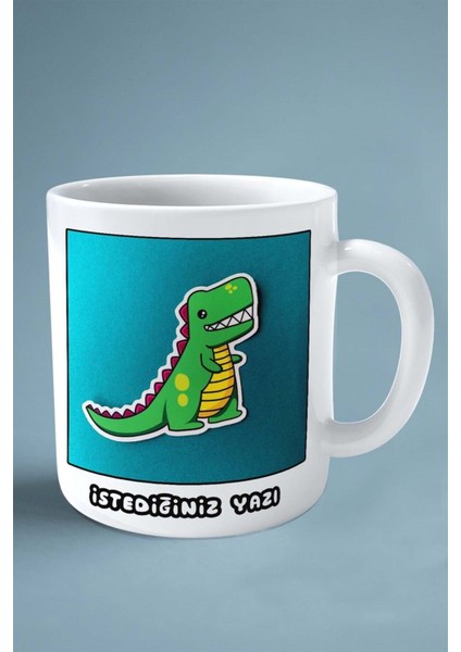 Trex Dinazor Baskılı Kupa Bardak Çift Taraflı Kişiye Özel Çerçeveli Renkli Model 8 fiyatları