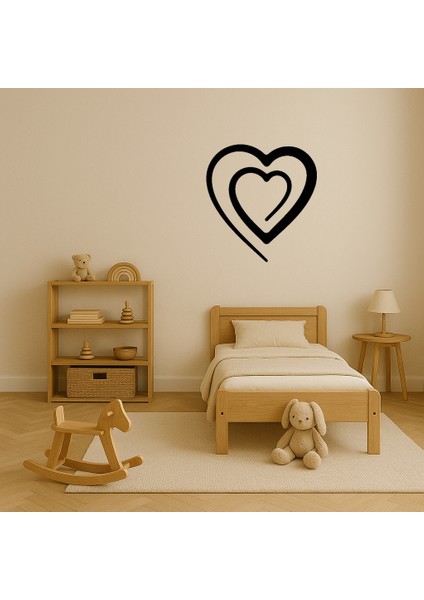 Romantik Çift Kalp Dekoratif Tablo - PHN4339-6818 modelleri