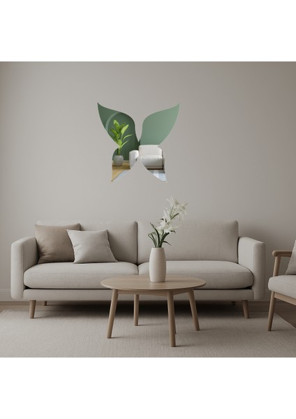Modern Kelebek Motifli Iç Mekan Aynalı Tablosu - PHN8580-1527