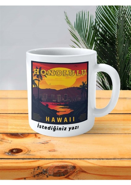 Honolulu Baskılı Kupa Bardak Kişiye Özel Desen fiyatları