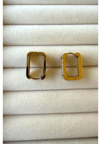 Zirkon Taşlı Dikdörtgen Küpe Paslanmaz Çelik Küpe fiyatları