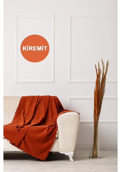 Şönil Kumaş Düz Desen Çift Taraflı Koltuk Örtüsü / Çekyat Örtüsü 175 x 215 Ebat