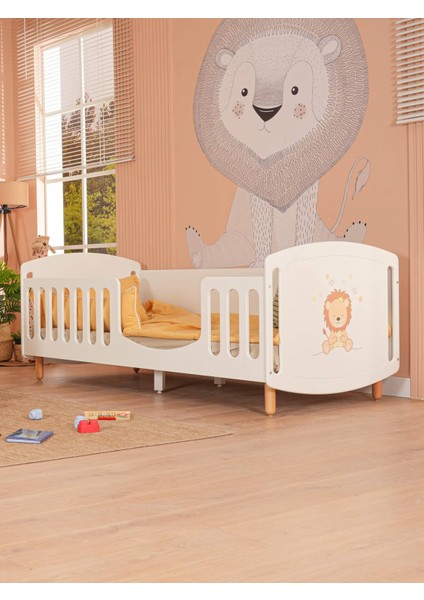 MeltemKids Sweet Lion Çocuk Odası Montessori Karyola 90x190 cm modelleri