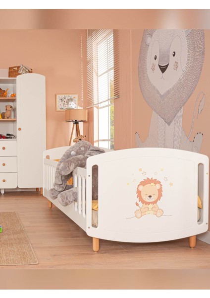 MeltemKids Sweet Lion Çocuk Odası Montessori Karyola 90x190 cm fırsatları