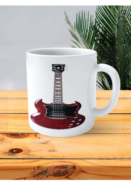 Jazz Gitar Baskılı Kupa Bardak Kişiye Özel Model 2