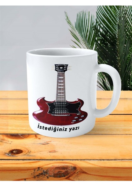 Jazz Gitar Baskılı Kupa Bardak Kişiye Özel Model 2 fiyatları