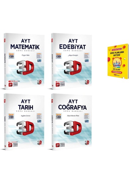 AYT Matematik Edebiyat Tarih ve Coğrafya Soru Bankası 4'lü Set