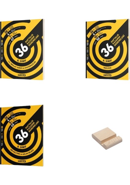 (Sınıf: 8) Lgs İnkılap İngilizce ve Din Haftalık Kazanım Denemeleri 3'lü Set (Telefon Tutucu)