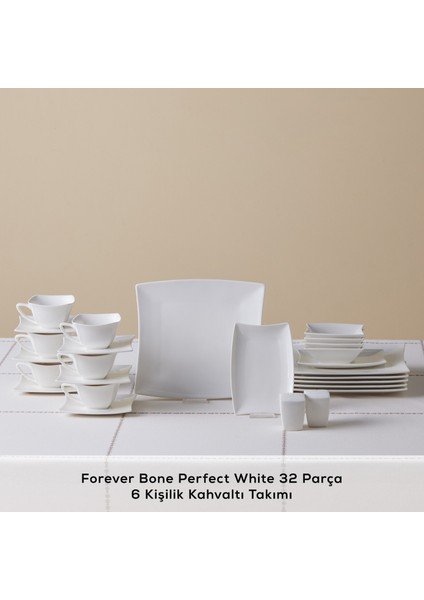 Forever Bone Perfect White 32 Parça 6 Kişilik Kahvaltı Takımı modelleri