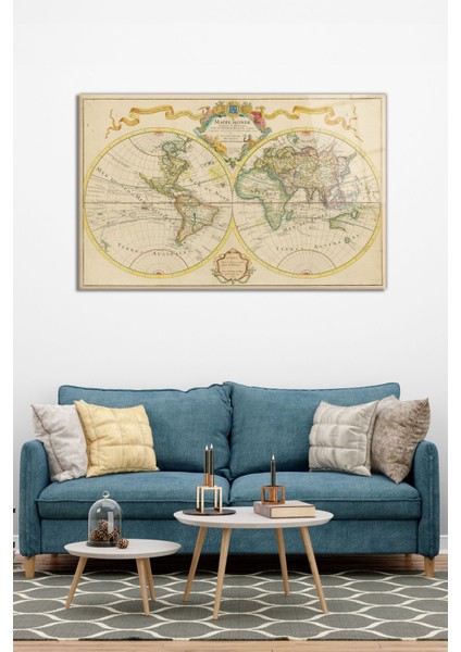 Ingiliz Vintage Dünya Haritası Yatay Cam Tablo, Modern Ev Ofis Dekoru, Hediyelik Duvar Dekorasyonu modelleri