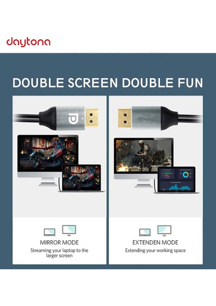 ZR835 Dp To Dp 4K 60HZ Görüntü Aktarım Kablosu 1.5 M modelleri