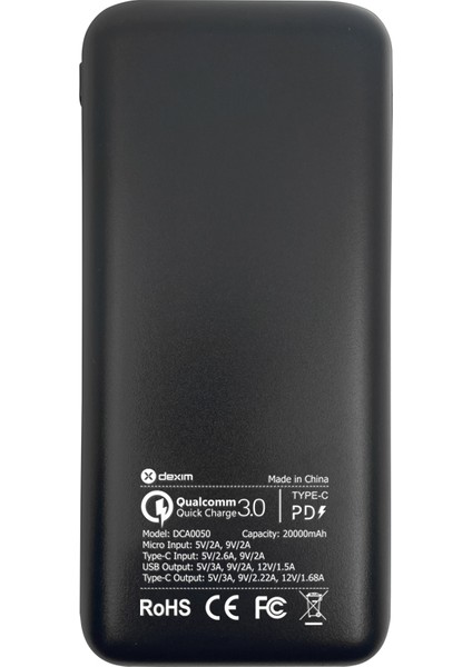 DCA0050 DX-382PD 20.000mAh Powerbank With PD Akıllı Koruma Micro-Type-C 1Usb indirimleri