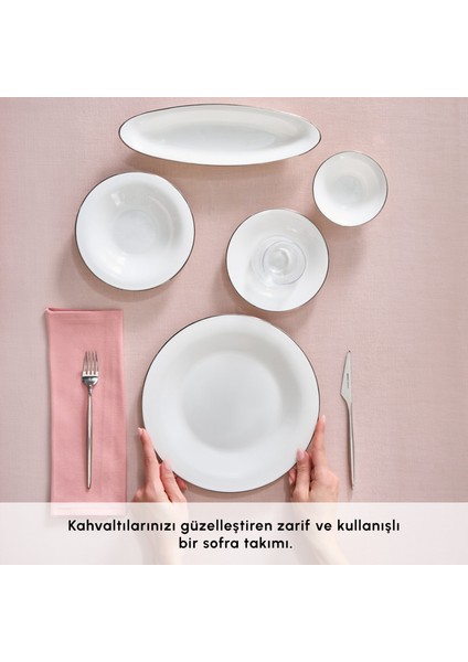 Fine Pearl Fame 26 Parça 6 Kişilik Kahvaltı Takımı Platin fırsatları