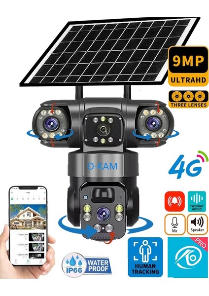 6MP Çift Lensli – 360° Hareket, Renkli Gece Görüşü, Akıllı Takip PTZ Güvenlik Kamerası-QR6060 fiyatları