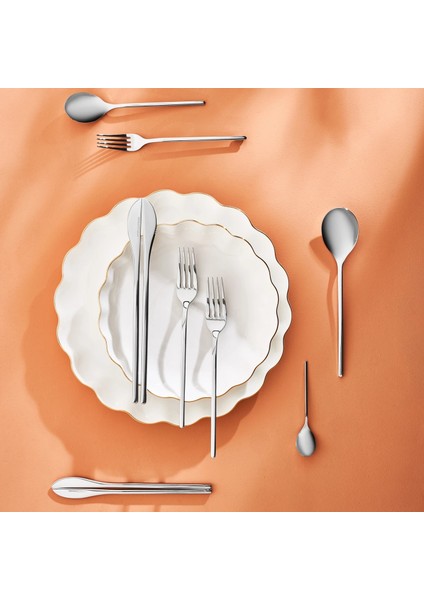 316 Premium Kapadokya Platin 12 Kişilik 84 Parça Çatal Kaşık Bıçak Takımı