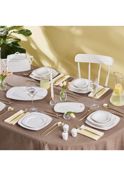 Square Bone Batik 60 Parça 12 Kişilik Yemek Takımı Gold