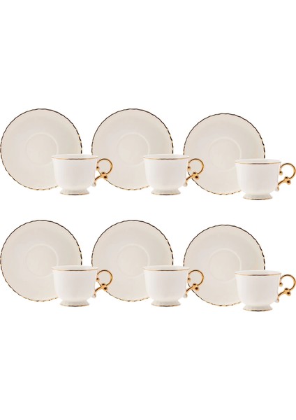 Elegant 6 Kişilik Kahve Fincan Takımı 80 ml
