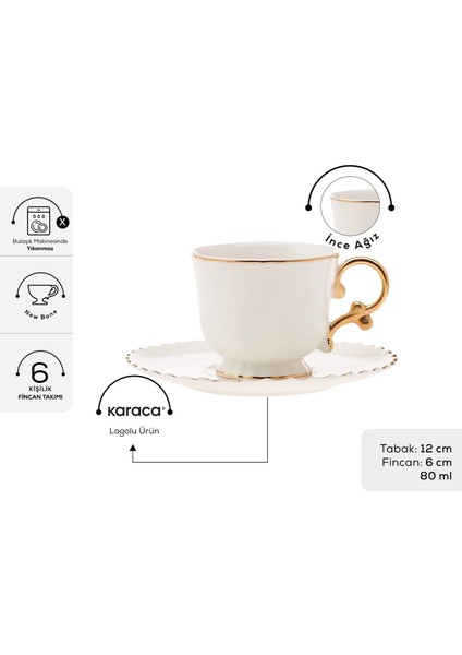Elegant 6 Kişilik Kahve Fincan Takımı 80 ml fiyatları