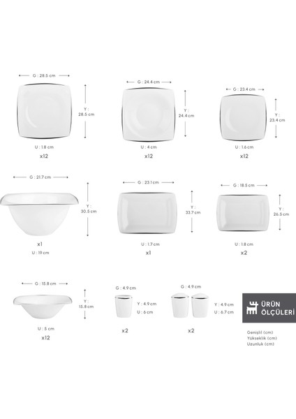 Fine Pearl Agate 58 Parça 12 Kişilik Yemek Takımı Platin fiyatları