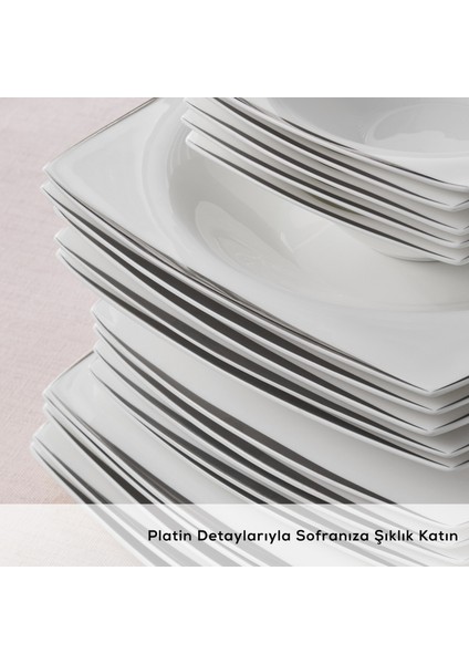 Fine Pearl Agate 58 Parça 12 Kişilik Yemek Takımı Platin fırsatları