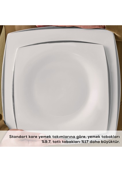 Fine Pearl Agate 58 Parça 12 Kişilik Yemek Takımı Platin