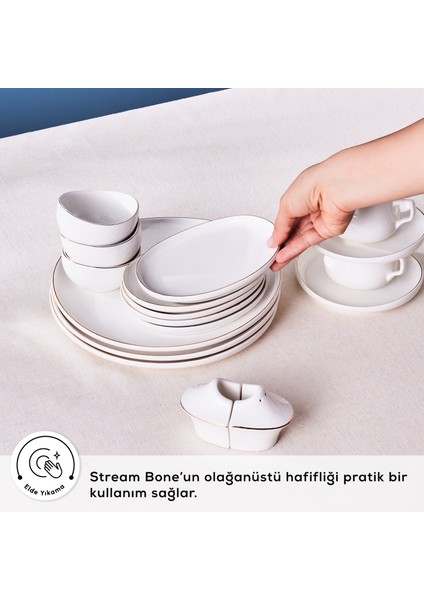 Stream Bone Hole 34 Parça 6 Kişilik Kahvaltı Takımı Gold