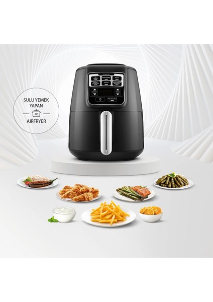 Air Pro Cook XL 2 in 1 Konuşan Airfryer Black Chrome 4 Kişilik
