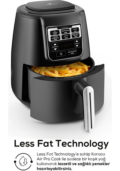 Air Pro Cook XL 2 in 1 Konuşan Airfryer Black Chrome 4 Kişilik modelleri