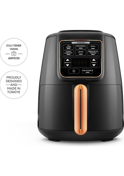 Air Pro Cook XL 2 in 1 Konuşan Airfryer Black Cooper 4 Kişilik Fritöz modelleri