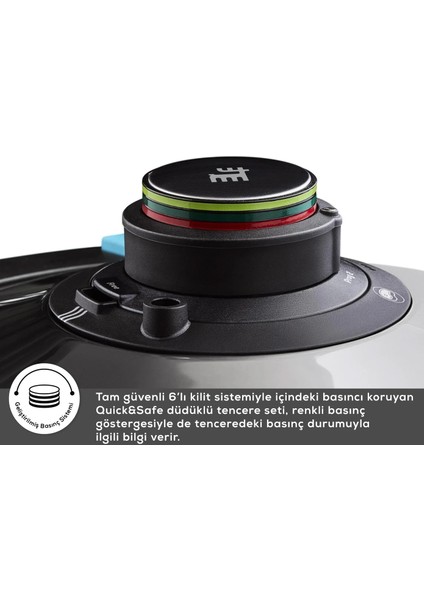 Quick and Safe İndüksiyon Tabanlı Düdüklü Tencere Seti 6+8 Lt