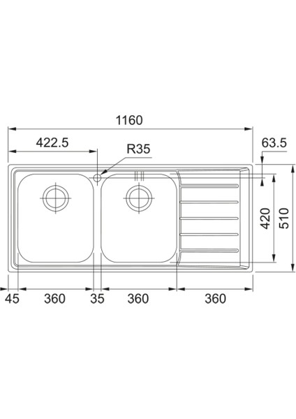 Nex 621 Sağ Damlalıklı Tezgah Üstü Inox Neptun Eviye fiyatları