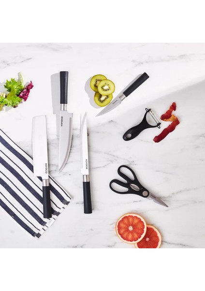 Black Force Satırlı 6 Parça Mutfak Bıçak Seti