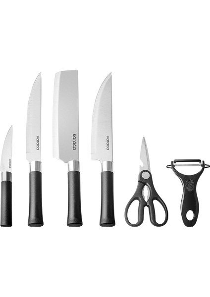 Black Force Satırlı 6 Parça Mutfak Bıçak Seti