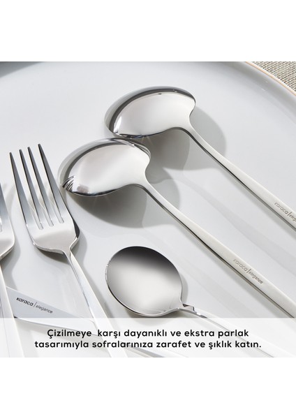 New Porto Platin 12 Kişilik 60 Parça Çatal Kaşık Bıçak Takımı