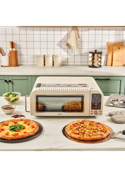 Vintage Craft Pizza Makinesi ve Airfryer Cream