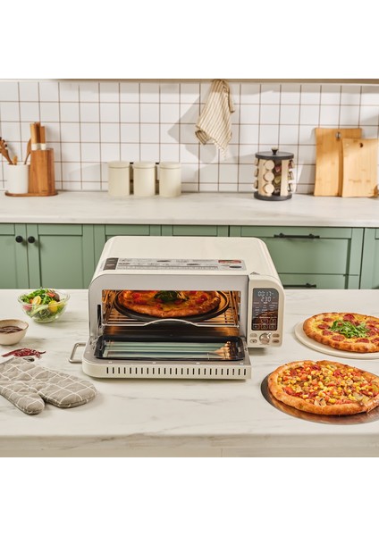 Vintage Craft Pizza Makinesi ve Airfryer Cream