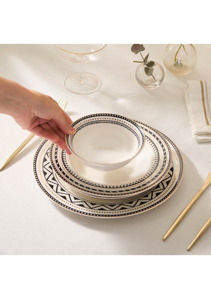 Tria New Bone 24 Parça 6 Kişilik Yemek Takımı Siyah fiyatları